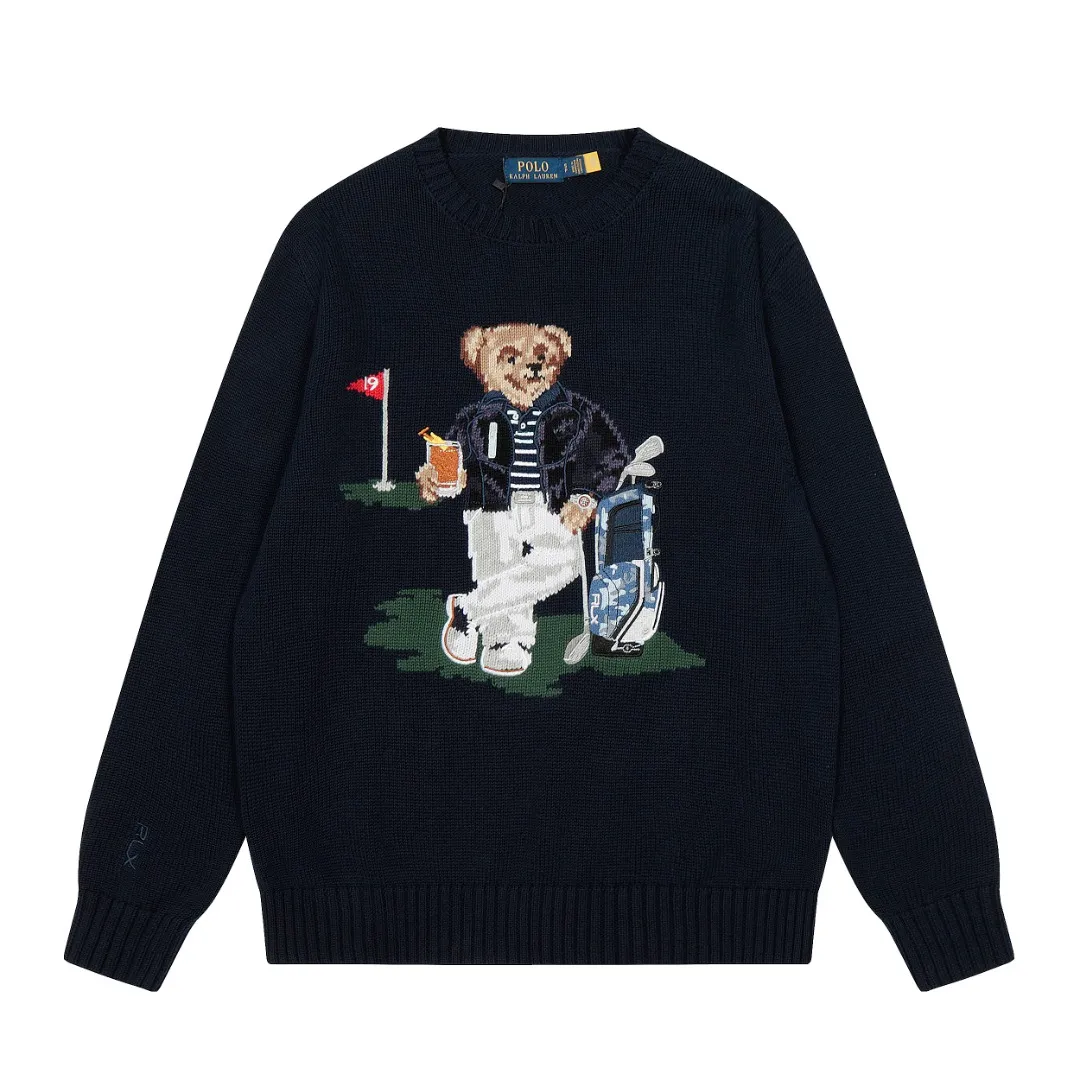 P470 Top quality" Style number: DS880# (not off the shelves all year round) [Ralph Lauren heavy industry bear golf autumn and winter couples knitted crew neck sweater] ✅Ralph Lauren Ralph Lauren classic basic bear heavy craftsman knitted sweater for men and women couples ✅Main supplier platform live broadcast wholesale entity out of stock will be replenished not removed from the shelves ✅ZP quality 1:1 version can scan the code to enter the GF website counter quality ✅detailed quality is the only one in Guangzhou Imported quality cotton yarn Focus on high-end, cost-effective, and good quality. Needless to say, the version is restored to the original version. The maximum size can be worn up to 190 pounds. Loose, comfortable and stress-free. ✅The upper body is simple and easy to match. A must-have for men. Good-looking clothes are never picky. A must-have for couples. Recommended for wardrobe. Size: S-XL Color: Navy